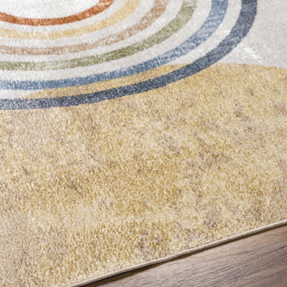 Tapis scandinave moderne lavable en machine multicolore/beige 160x213 — vue 4
