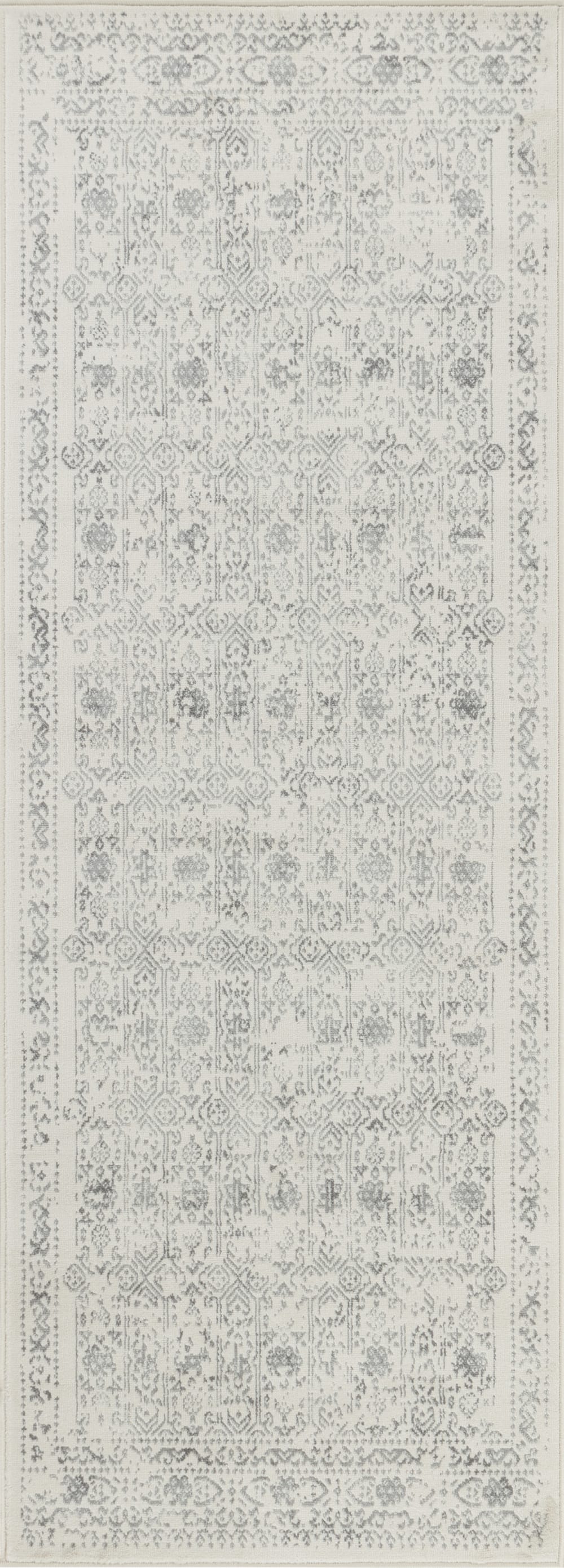 Tapis de Couloir Vintage Oriental Ivoire/Gris 70x220