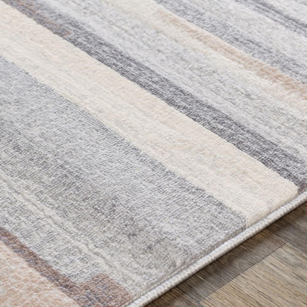 Tapis couloir scandinave moderne blanc/marron 80x220 — vue 4