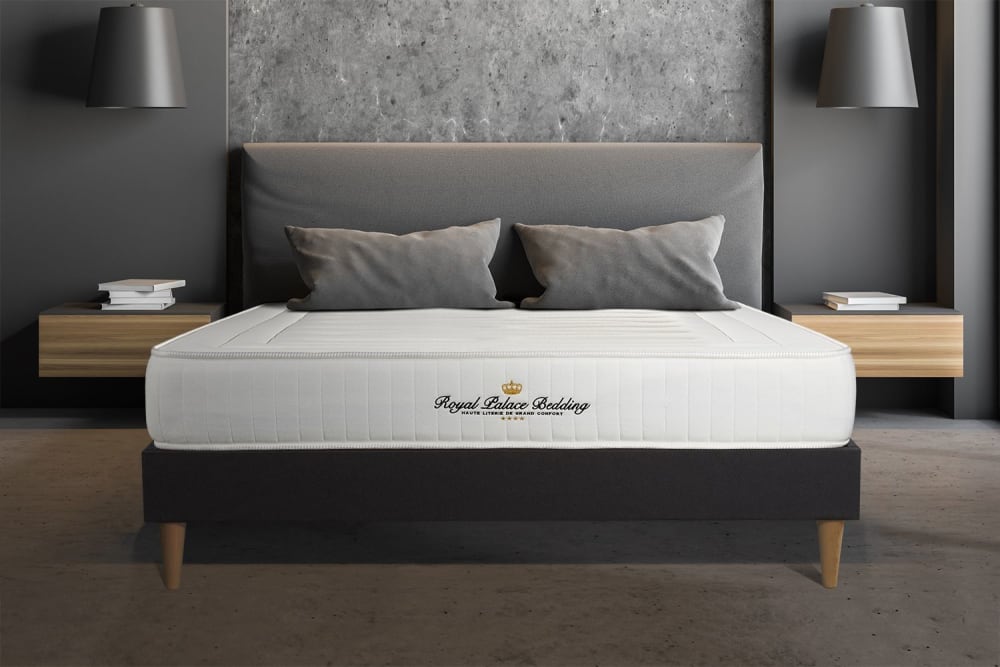Somier negro + colchón con espuma viscoelástica 150 x 190 - Maisons du Monde