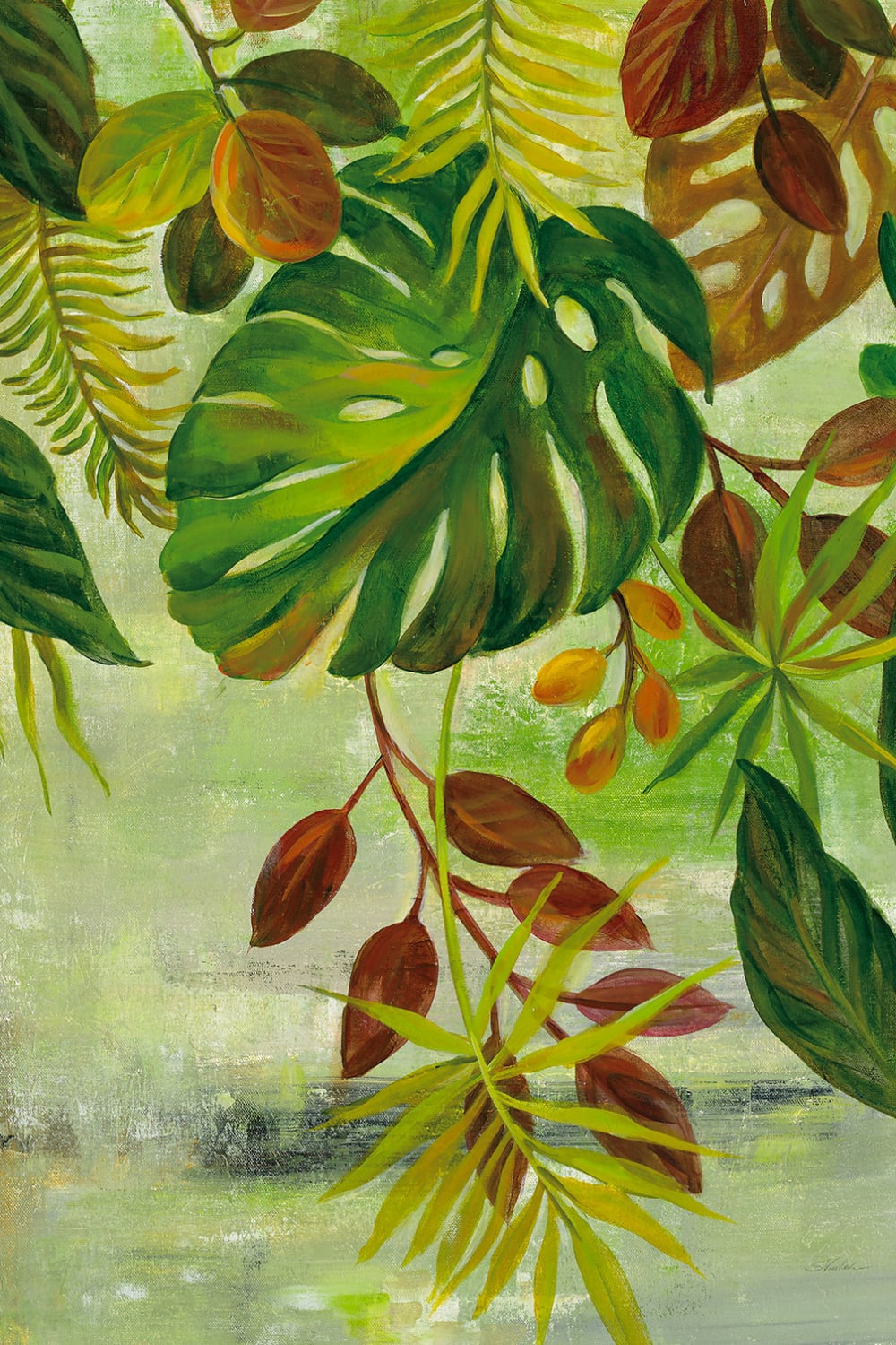 Cuadro follaje tropical impresión sobre lienzo 40x60cm