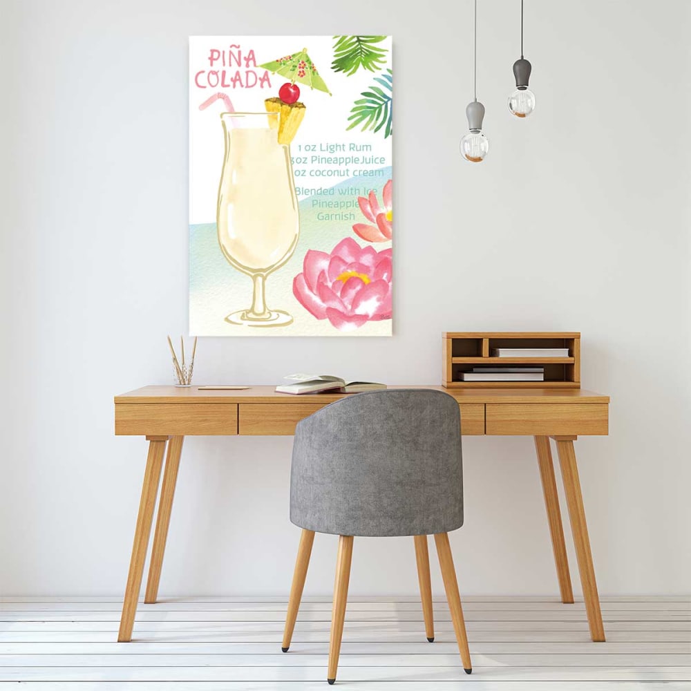 Pina colada stampa ad acquerello stampa su tela 30x45cm - Hexoa