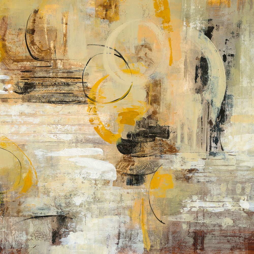 Cuadro resplandor color crema impresión sobre lienzo 80x80cm