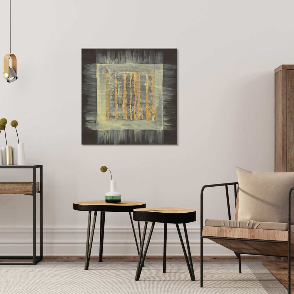 Quadro quadrato magico dorato stampa su tela 80x80cm - Hexoa