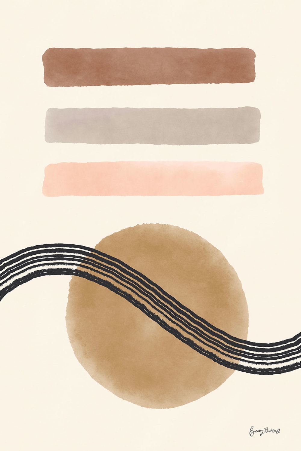 Tableau abstrait des années 50 imprimé sur toile 30x45 cm