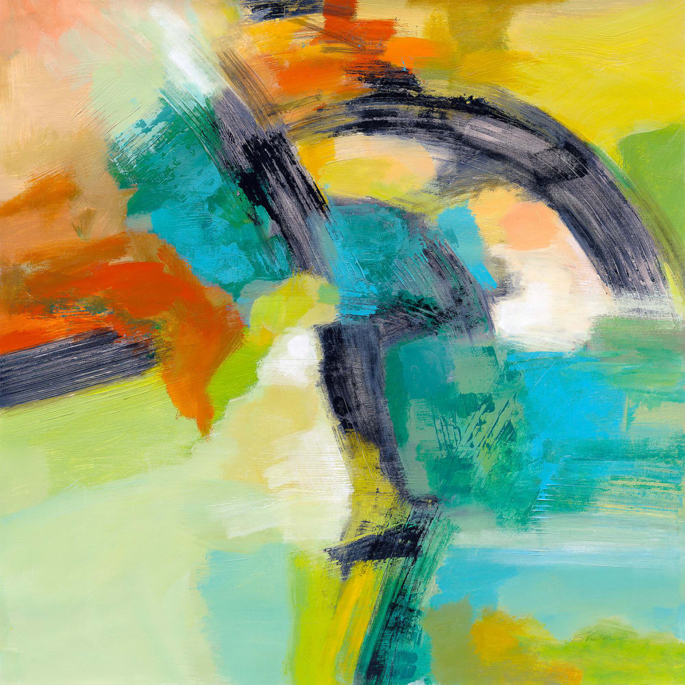 Cuadro arco iris en el asfalto impresión sobre lienzo 50x50cm