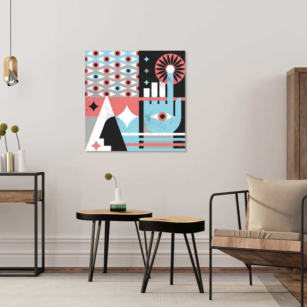 Cuadro la mano azul impresión sobre lienzo 80x80cm - Maisons du Monde