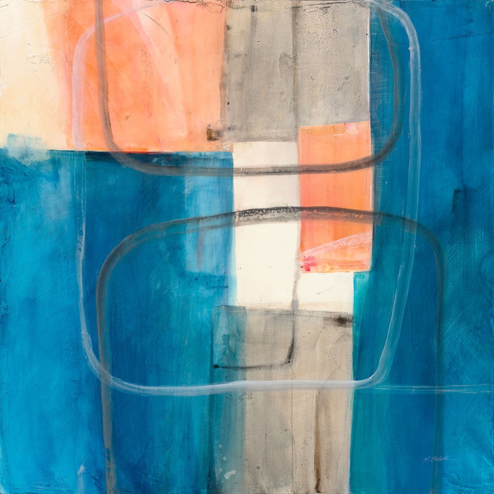 Tableau passage bleue imprimé sur toile 80x80 cm