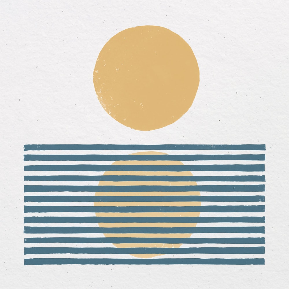 Tableau rayures bleues d'été imprimé sur toile 50x50 cm