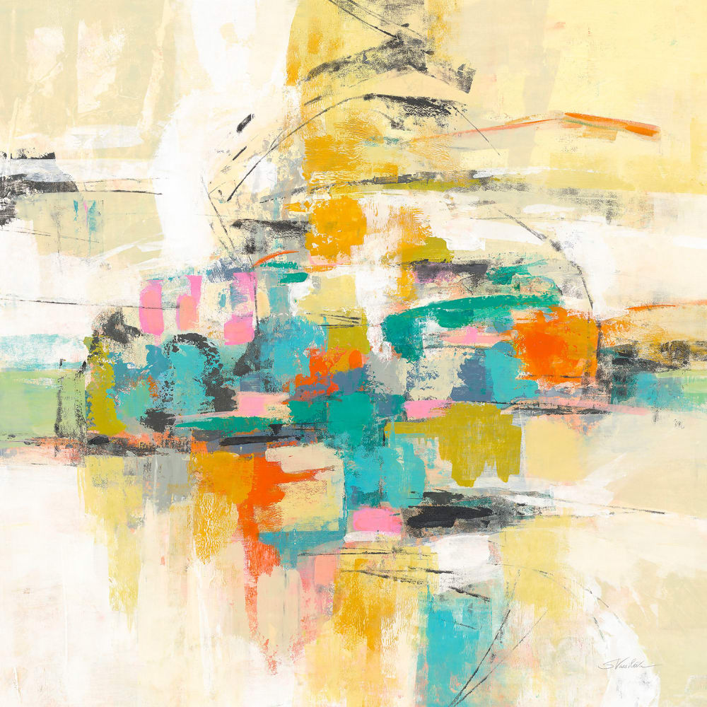 Cuadro quinteto turquesa impresión sobre lienzo 80x80cm
