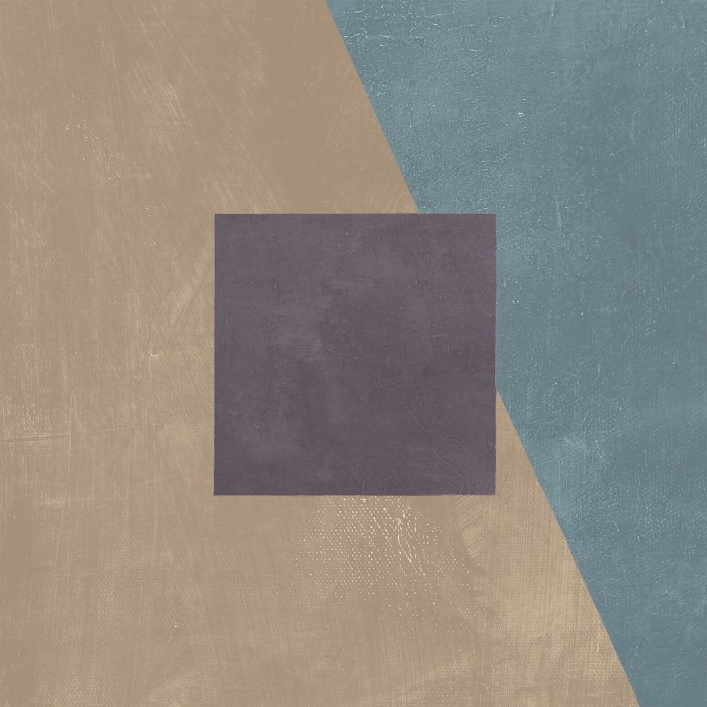 Tableau soie bleue sarcelle imprimé sur toile 80x80 cm