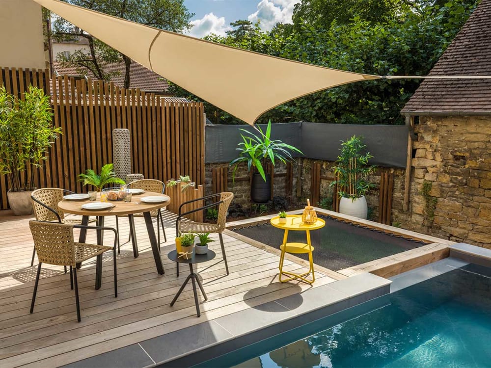 Fauteuil en résine tressée façon cannage résine noir