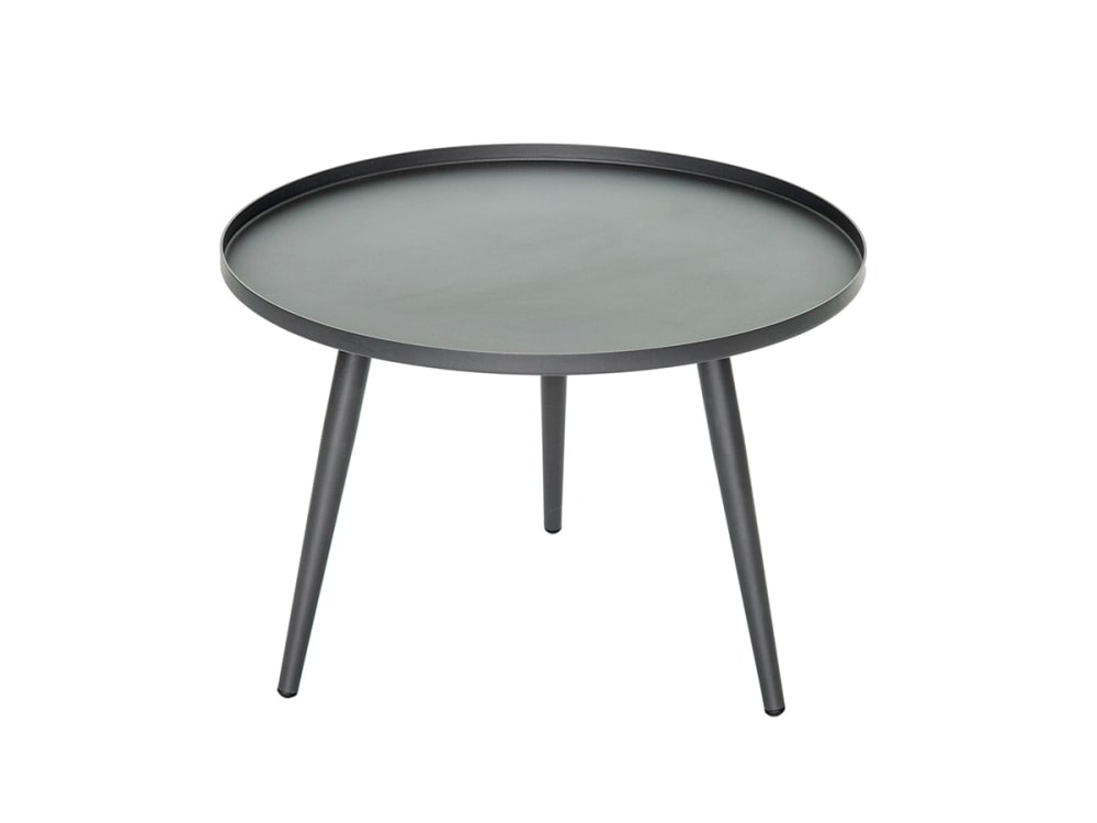 Table basse ronde semi gigogne métal anthracite D 60cm