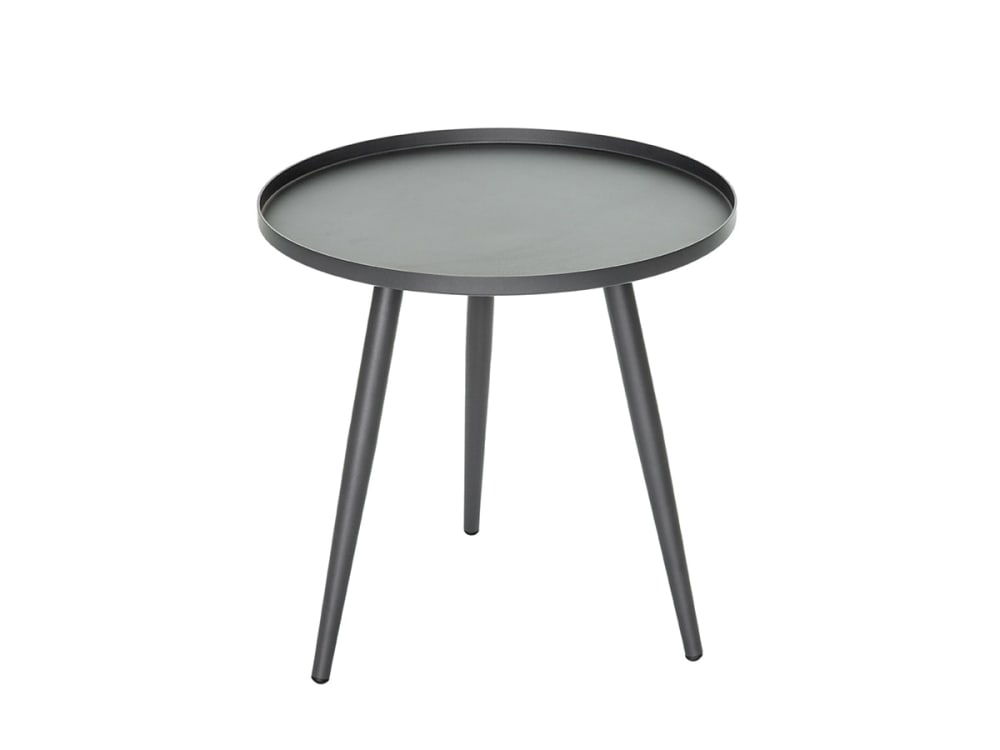 Table basse ronde semi gigogne métal anthracite D 50cm