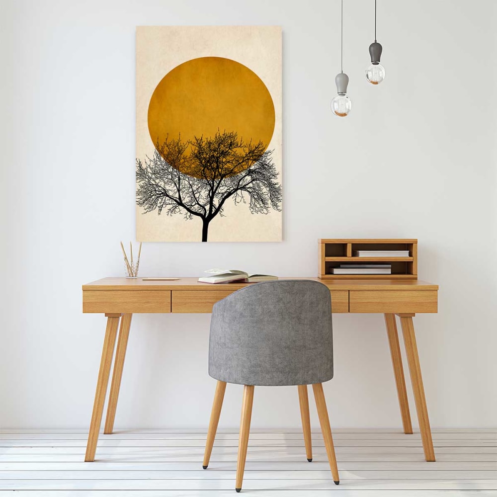 Quadro da disegno albero e serenità stampa su tela 60x90cm -
