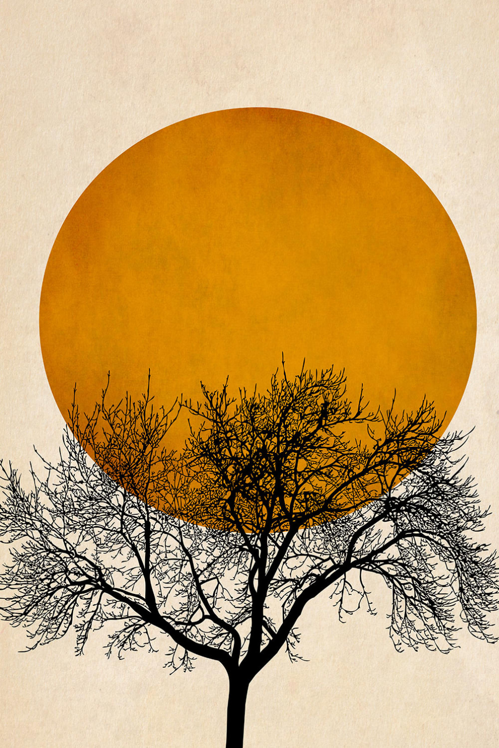 Tablero de dibujo árbol y serenidad impresión sobre lienzo 40x60cm