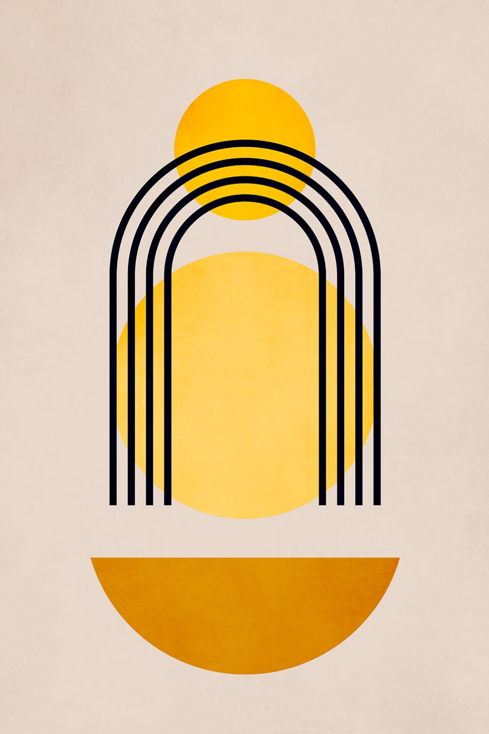 Tableau dessin abstrait Bauhaus n°5 imprimé sur toile 60x90 cm