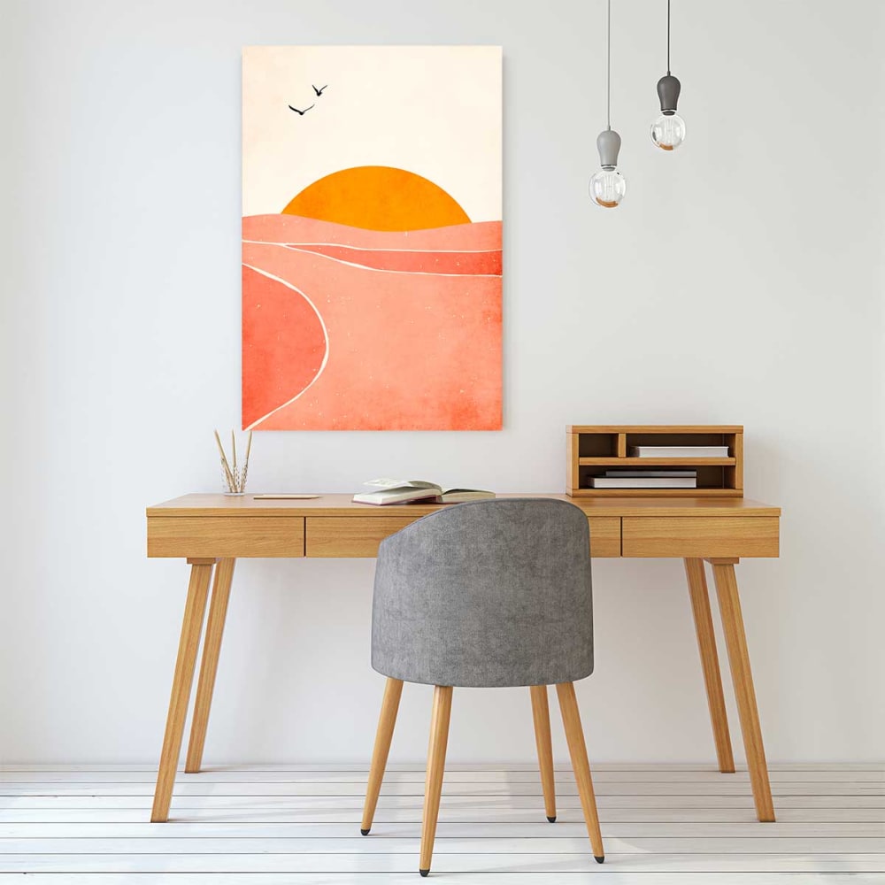 Tableau graphique danse avec le soleil imprimé sur toile 60x90 cm