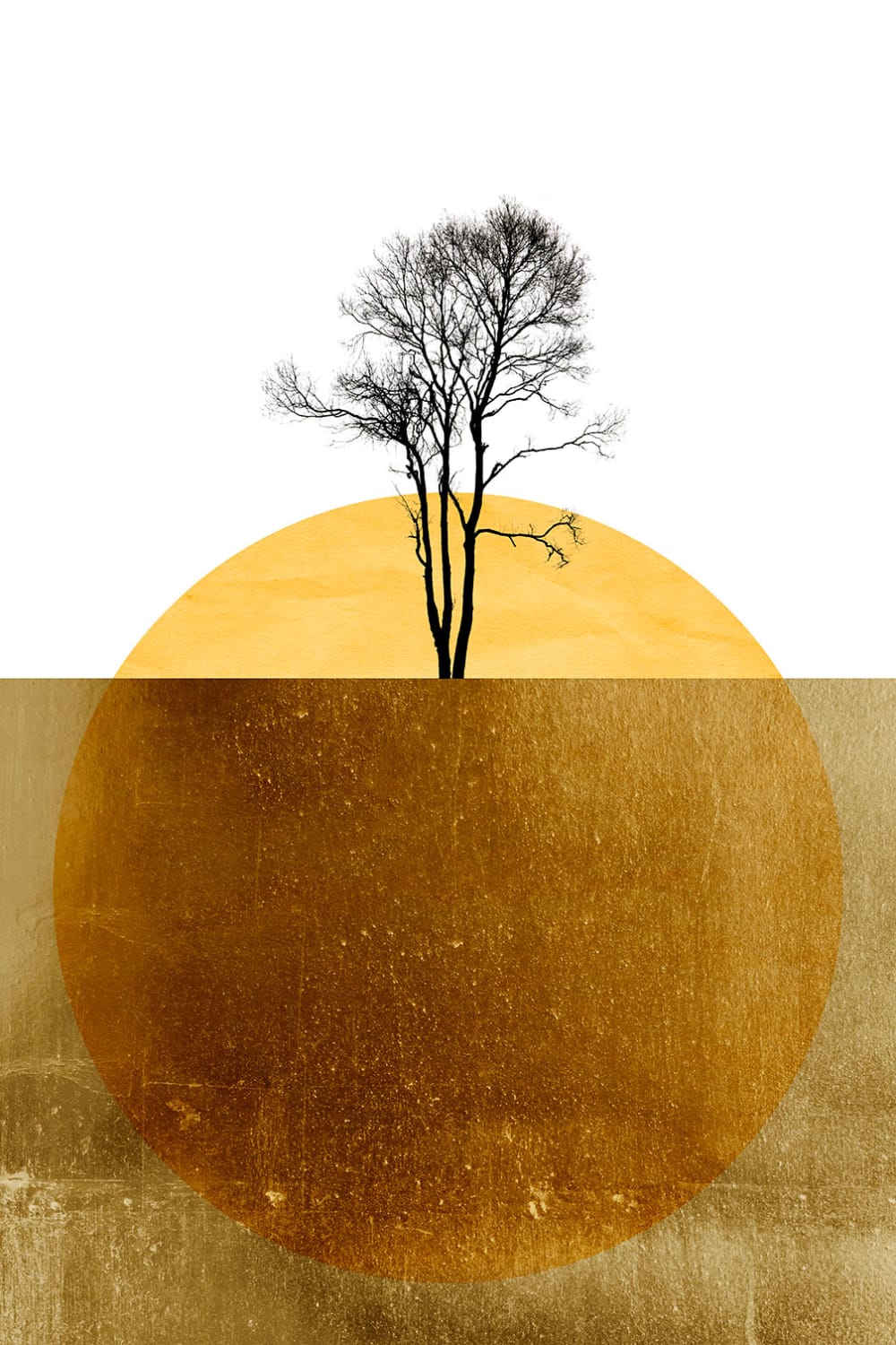 Tableau abstrait golden ocean imprimé sur toile 60x90 cm