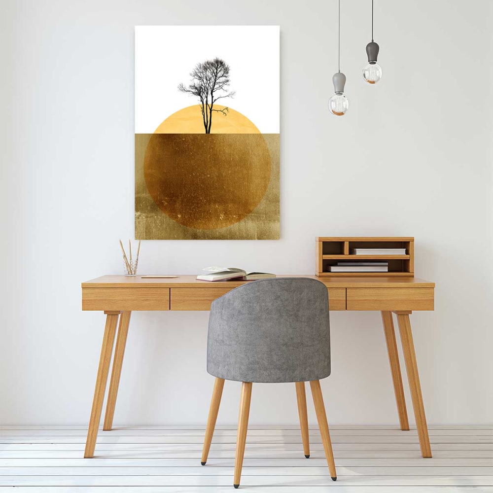 Cuadro abstracta del océano dorado impresión sobre lienzo 30x45cm - Maisons du Monde