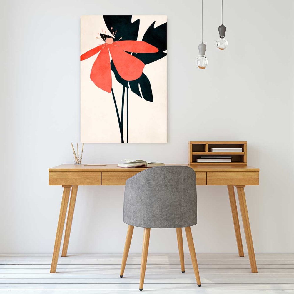Cuadro corazón de flores impresión sobre lienzo 60x90cm - Maisons du Monde