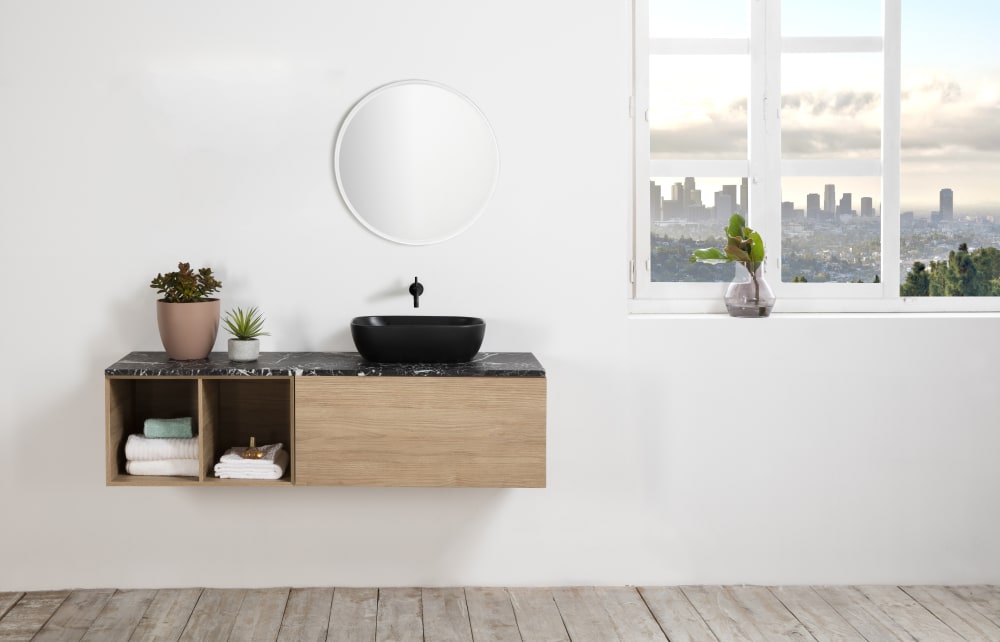 Espejo redondo marco metálico blanco 65cm - Maisons du Monde