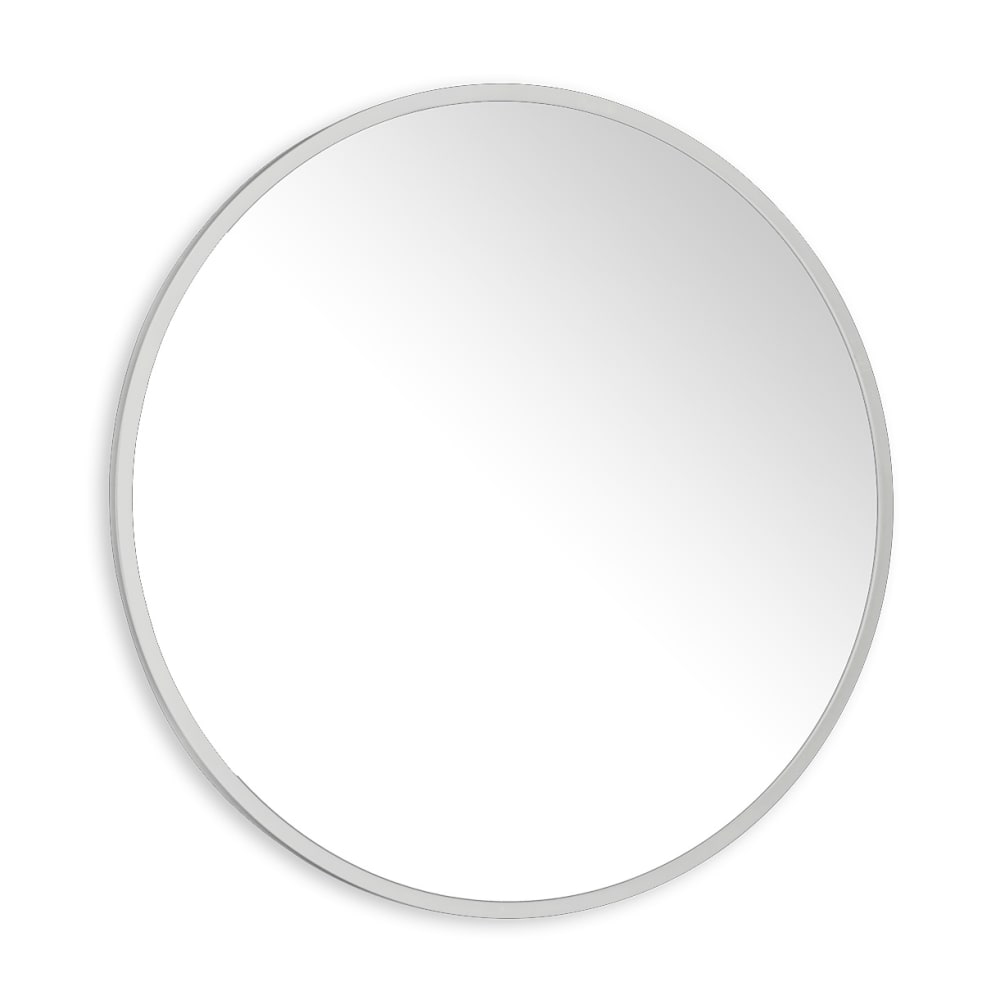 Espejo redondo marco metal plata 75cm