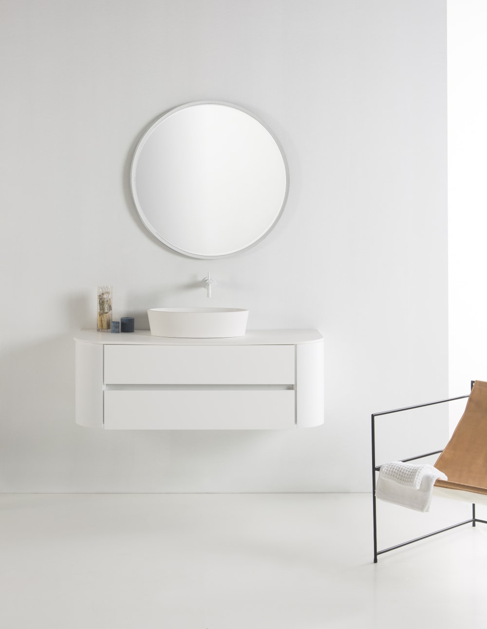 Espejo redondo marco metal plata 75cm - Maisons du Monde