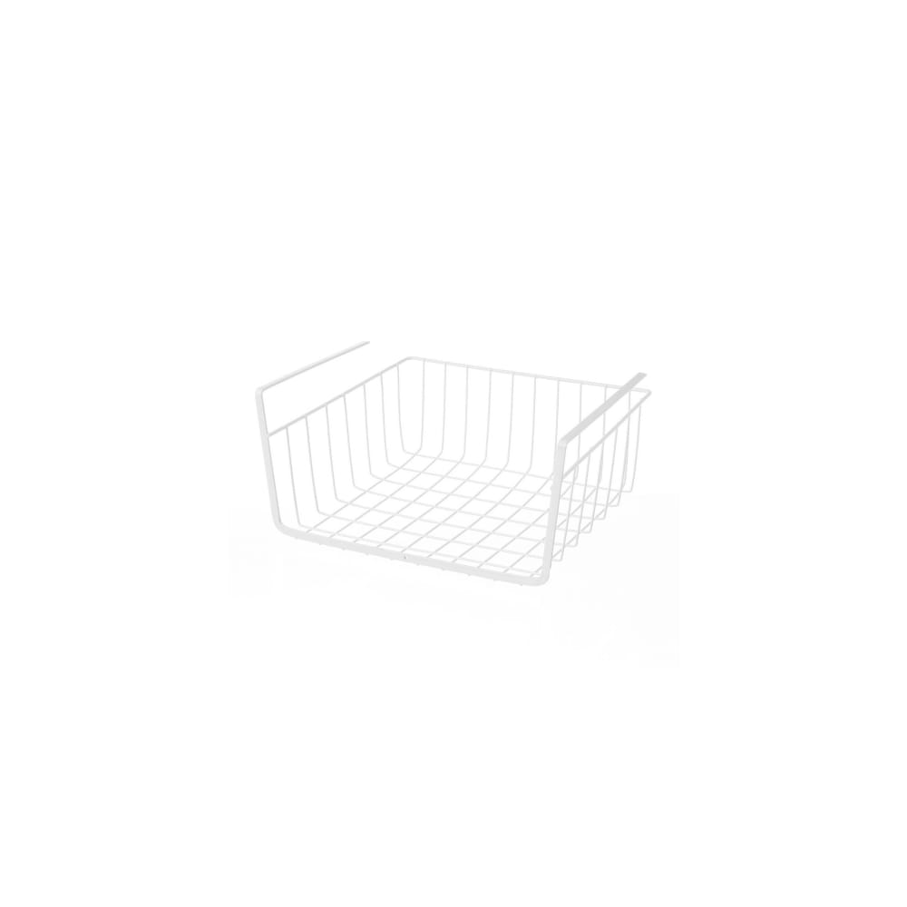 Panier de rangement à suspendre métal blanc - 30x24.5x14.5cm