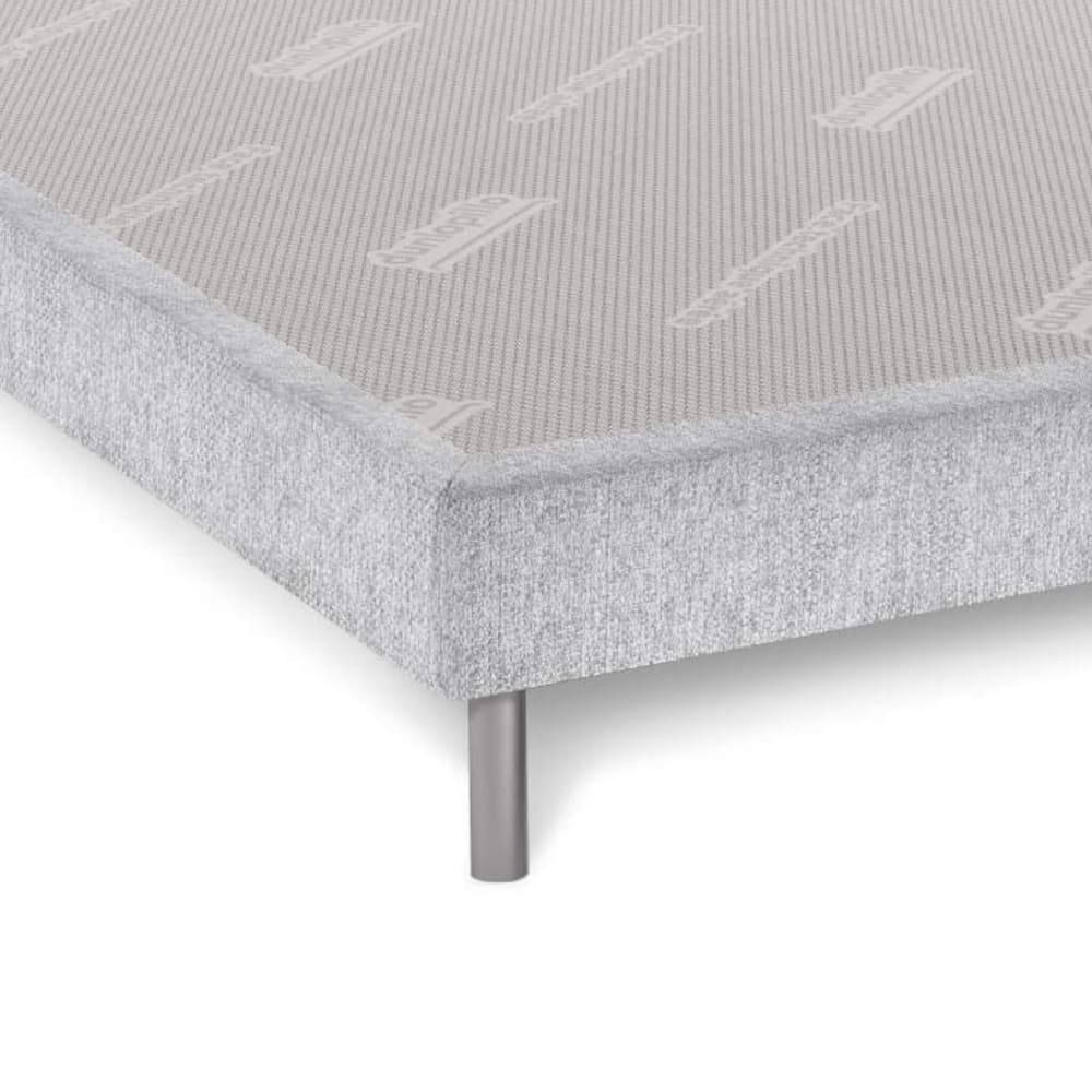 Sommier déco gris perle dunlopillo 15cm pieds inclus 140x190 - Maisons du Monde