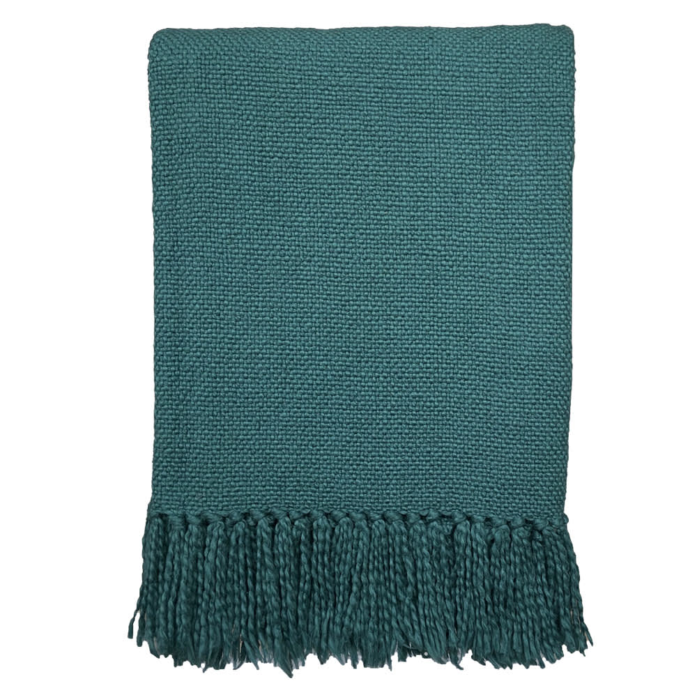 Plaid in cotone verde abete 127x152 - Malagoon