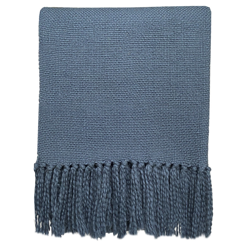 Plaid in cotone blu mattina 127x152 - Malagoon