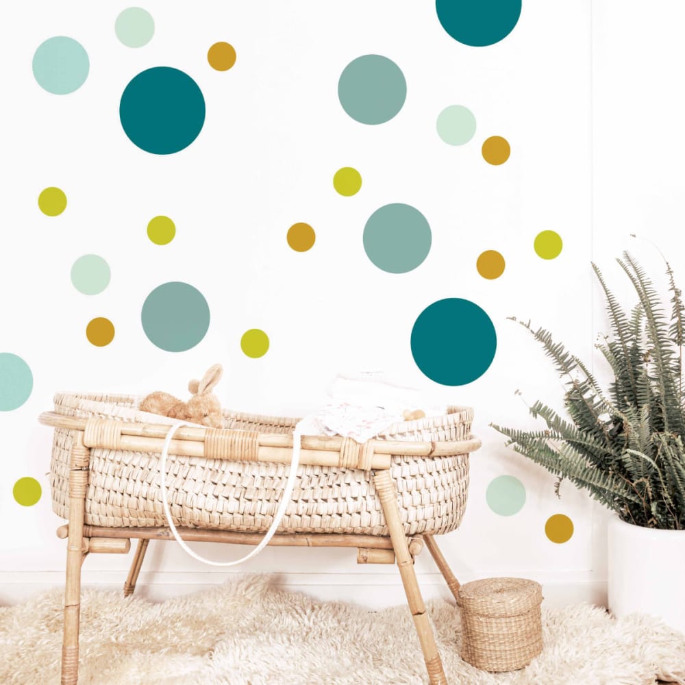 Vinilos decorativos adhesivos redondos mix verde y mostaza - Maisons du Monde