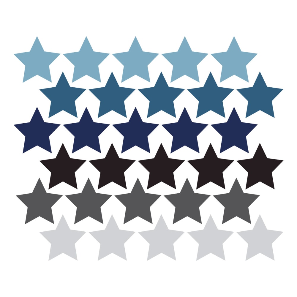 Vinilos decorativos adhesivos estrellas azul y gris