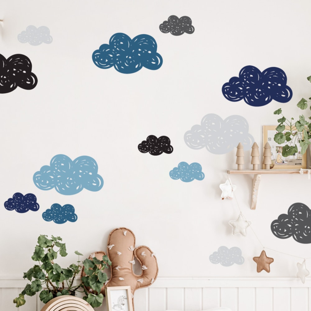 Stickers muraux en vinyle petits nuages bleu et gris - Maisons du Monde