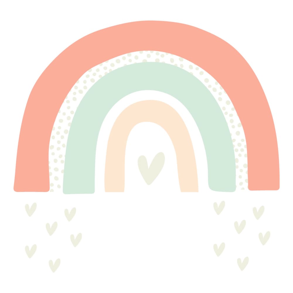 Decochic Selbstklebende Vinylaufkleber im Regenbogen-Design, pfirsich und minze MEHRFARBIG PVA - POLYVINYLACETAT Kinder