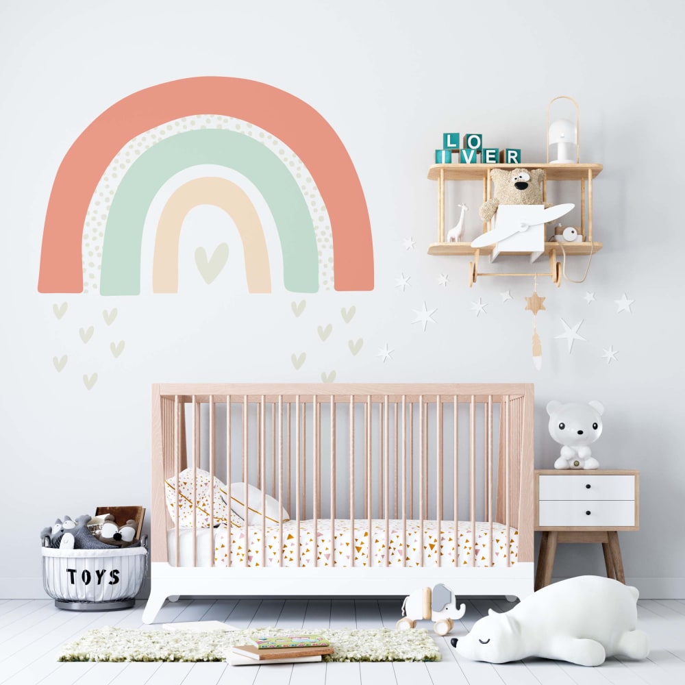 Vinilos decorativos adhesivos arco iris durazno y menta - Maisons du Monde