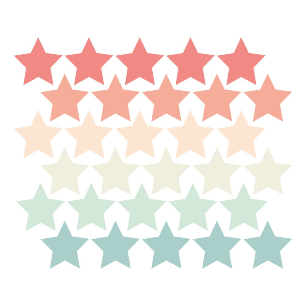 Vinilos decorativos adhesivos estrellas durazno y menta