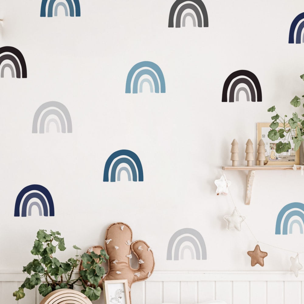 Stickers mureaux en vinyle arcs en ciel bleu et gris - Maisons du Monde