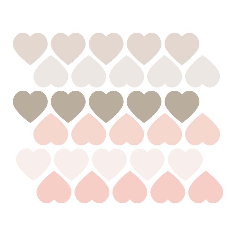Vinilos decorativos adhesivos corazones polvo y tórtola