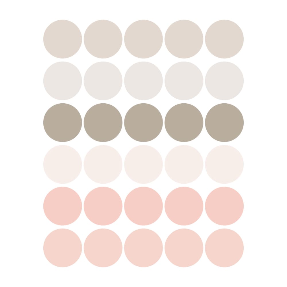 Decochic Stickers muraux en vinyle rondes rose et gris tourterelle Multicolore Pva - Polyacétate De Vinyle - 21x30x0cm