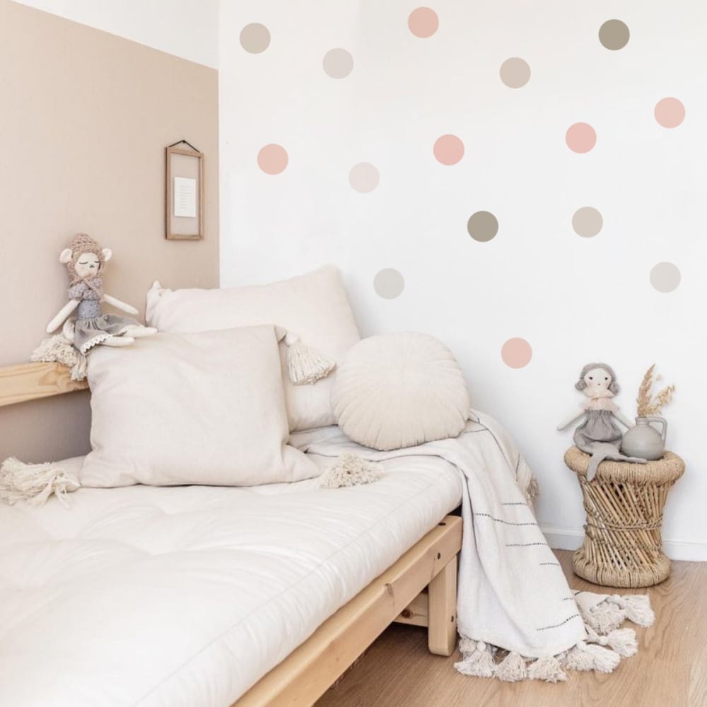 Stickers muraux en vinyle rondes rose et gris tourterelle - Maisons du Monde