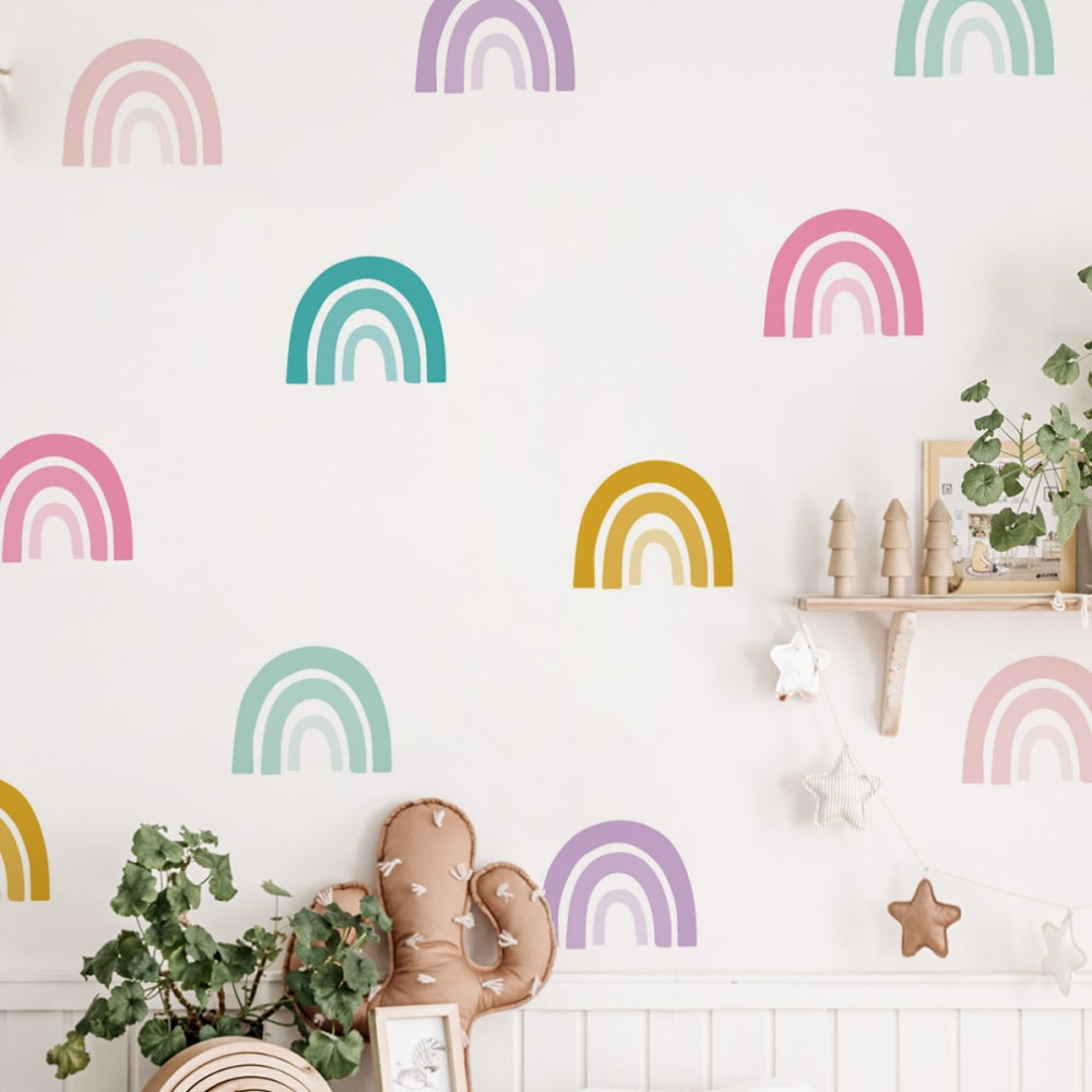 Stickers mureaux en vinyle arcs en ciel rose et lilas - Maisons du Monde