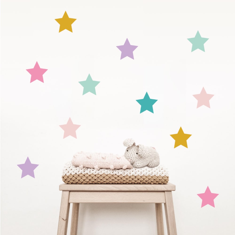 Stickers mureaux en vinyle étoiles rose et lilas - Maisons du Monde