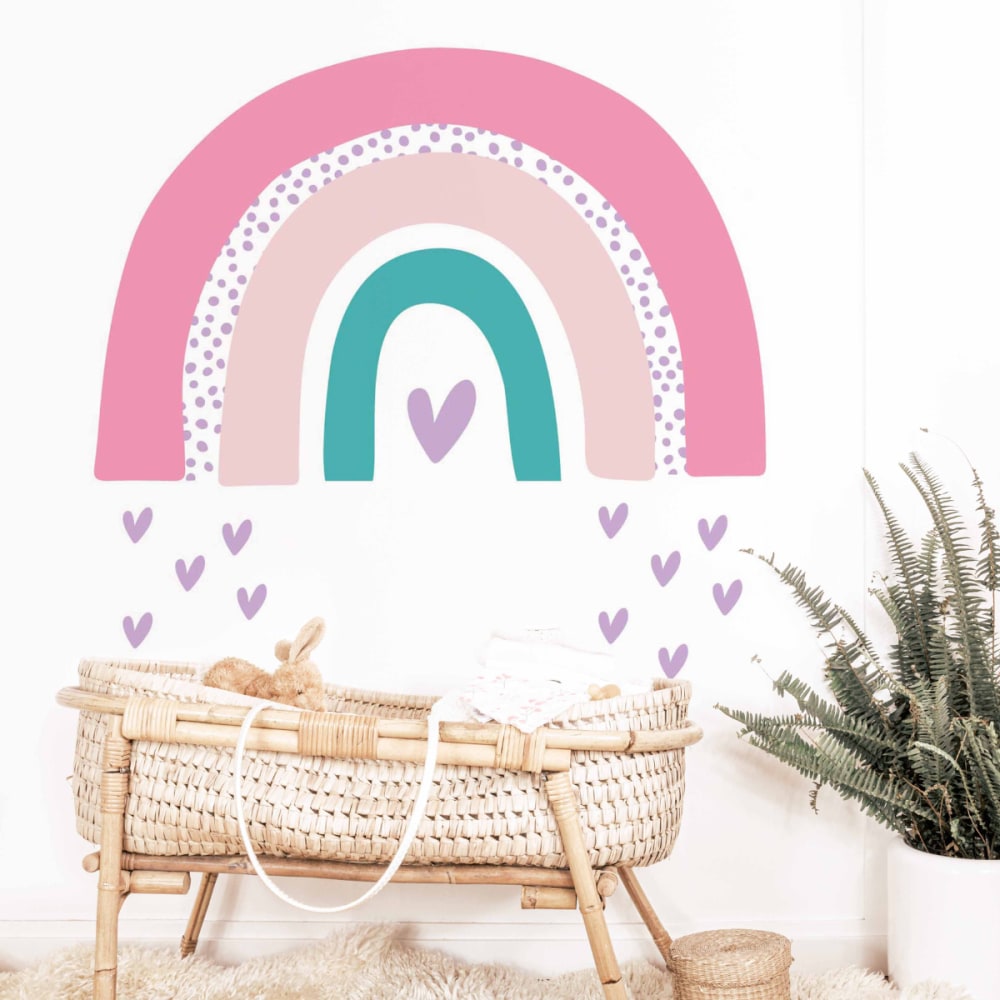 Selbstklebende Vinylaufkleber im Regenbogen-Design, rosa und lila