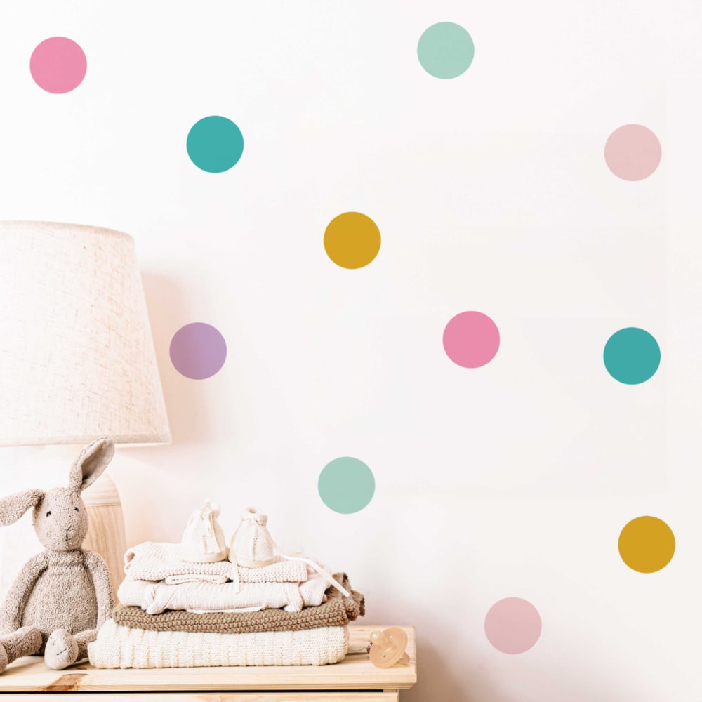 Stickers muraux en vinyle rondes rose et lilas - Maisons du Monde