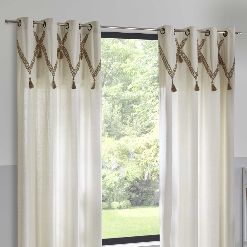 Rideau coton Beige 140 X 260