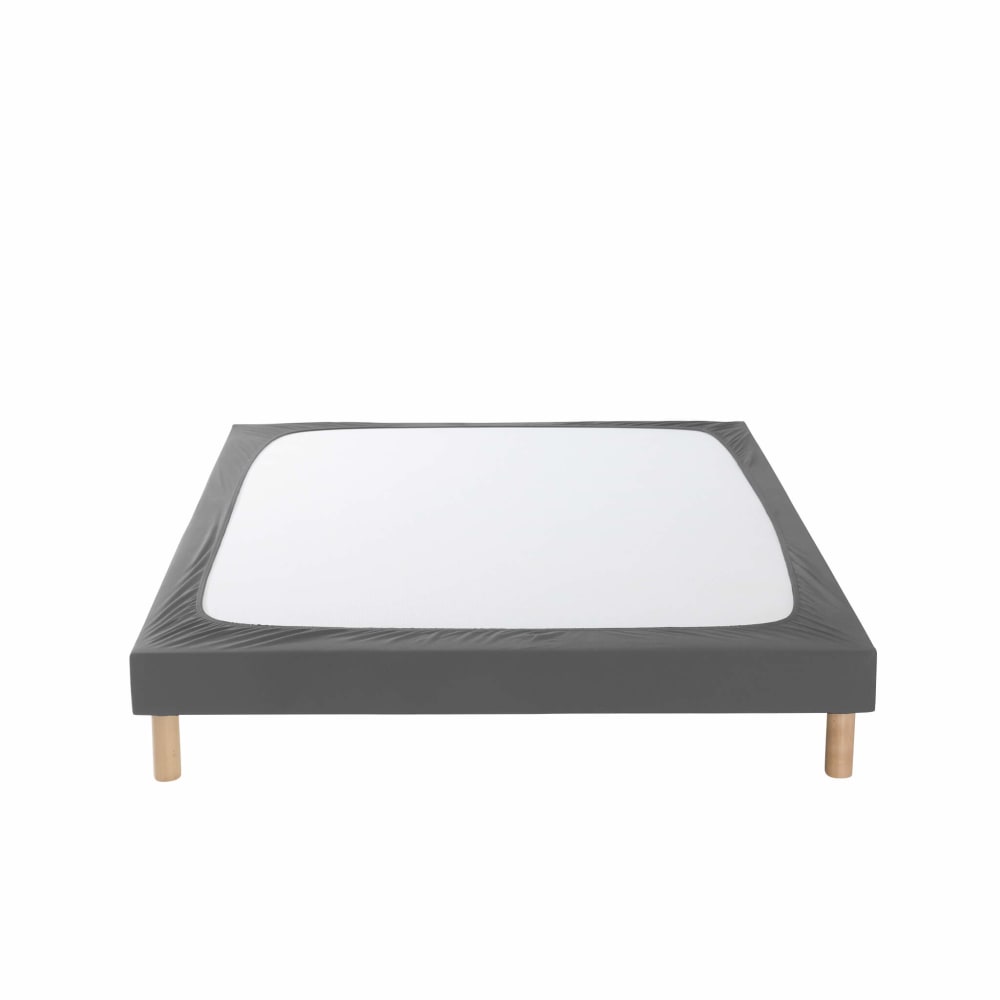 Cache sommier coton jersey anthracite 180x200