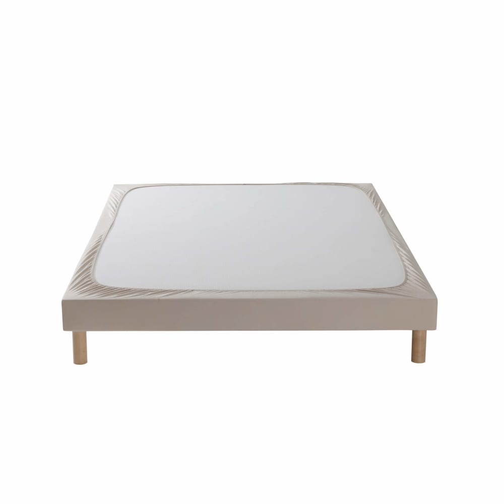 Cache sommier coton jersey beige 70x190