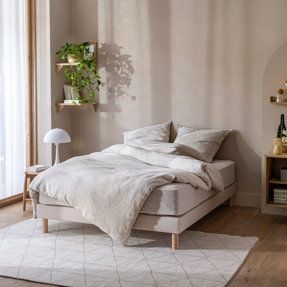 Cache sommier coton jersey beige 70x190 - Maisons du Monde